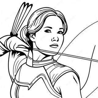 Katniss Everdeen In Action Coloring Page 21444-17400