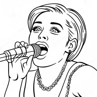 Miley Cyrus Singing On Stage Coloring Page 21494-17438