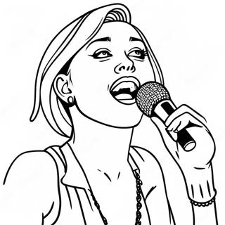 Miley Cyrus Singing On Stage Coloring Page 21494-17439