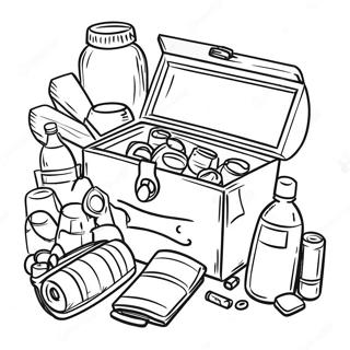 Earthquake Preparedness Kit Coloring Page 21534-17468