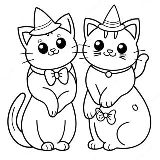 Halloween Cats Coloring Page 21573-17500