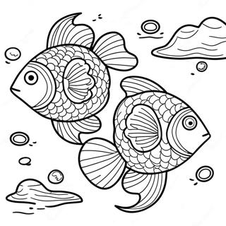 Colorful Fish Swimming In Lake Coloring Page 21584-17505