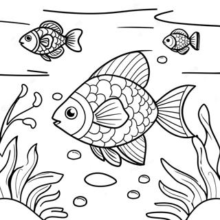 Colorful Fish Swimming In Lake Coloring Page 21584-17508