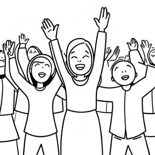 Joyful Praise And Worship Scene Coloring Page 21604-17521