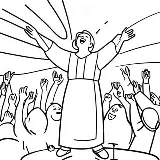 Joyful Praise And Worship Scene Coloring Page 21604-17523