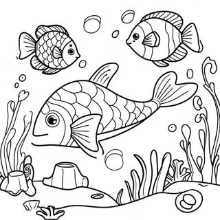 Colorful Seawing Underwater Scene Coloring Page 21624-17538