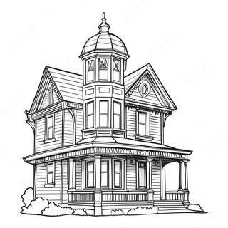 Victorian House Coloring Page 21653-17563