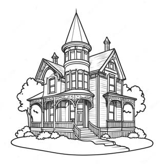 Victorian House Coloring Page 21653-17564