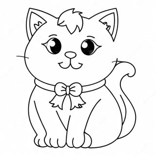 Cute Christmas Cat Coloring Page 21673-17570