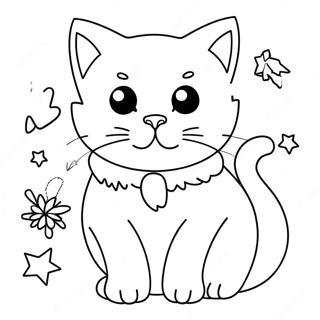 Cute Christmas Cat Coloring Page 21673-17572