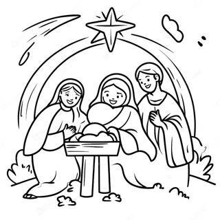 Joyful Nativity Scene Coloring Page 21684-17587