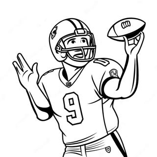 Drew Brees Throwing A Pass Coloring Page 21714-17609