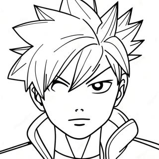 Cool Anime Boy With Spiky Hair Coloring Page 21724-17617