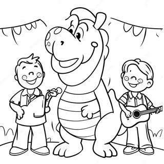 Barney Singing With Friends Coloring Page 2172-1858