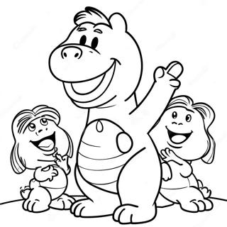 Barney Singing With Friends Coloring Page 2172-1859