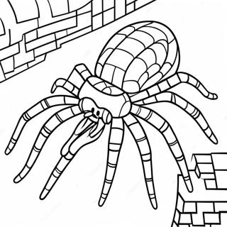 Creepy Minecraft Spider Coloring Page 21744-17633