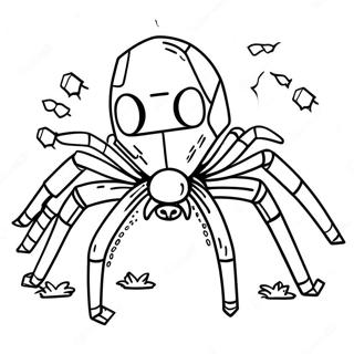 Creepy Minecraft Spider Coloring Page 21744-17635