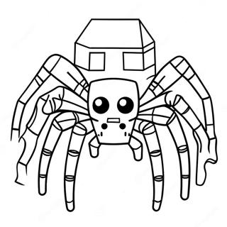 Creepy Minecraft Spider Coloring Page 21744-17636