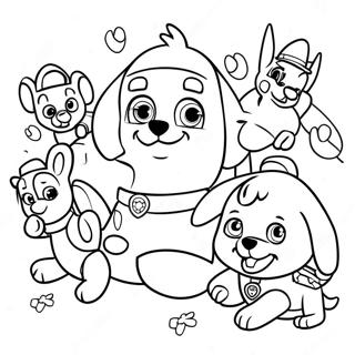 Charming Paw Patrol Characters Easter Coloring Page 21754-17641