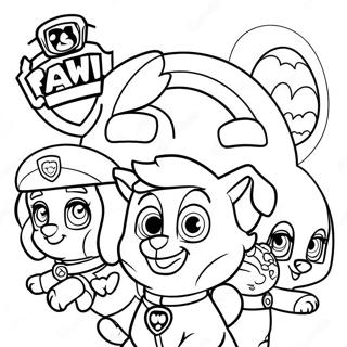 Charming Paw Patrol Characters Easter Coloring Page 21754-17643