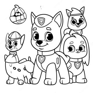 Charming Paw Patrol Characters Easter Coloring Page 21754-17644