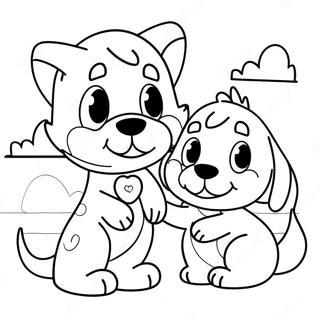 Steve And Maggie Playing Together Coloring Page 21794-17672