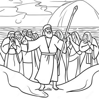 Moses Parting The Red Sea Coloring Page 21814-17689