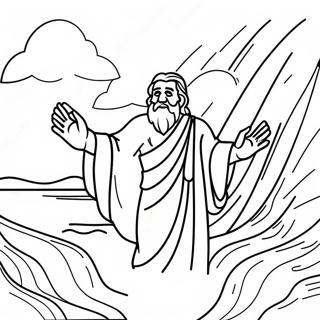 Moses Parting The Red Sea Coloring Page 21814-17690