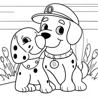 Marshall With Dalmatian Puppy Coloring Page 2182-1856