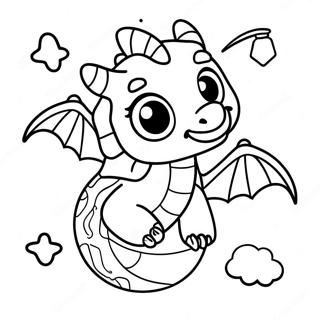 Baby Dragon Flying In The Sky Coloring Page 21843-17710