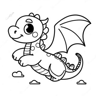 Baby Dragon Flying In The Sky Coloring Page 21843-17711