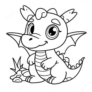 Cute Baby Dragon With Big Eyes Coloring Page 21844-17714