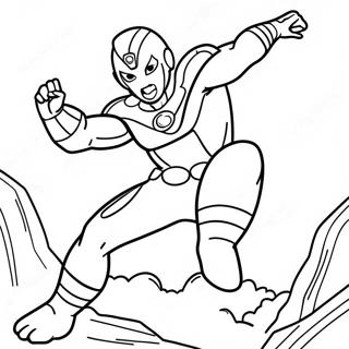 Dynamic Ultraman Fighting Monster Coloring Page 21854-17720