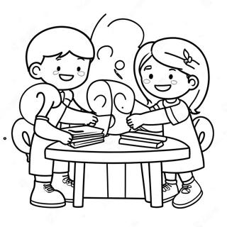 Kind Kids Helping Friends Coloring Page 21884-17745