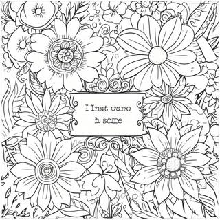 Motivational Quotes With Beautiful Flowers Coloring Page 21894-17754