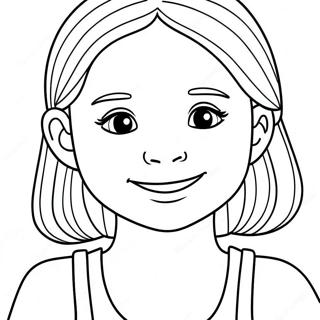 Cute Girl Easy Coloring Pages