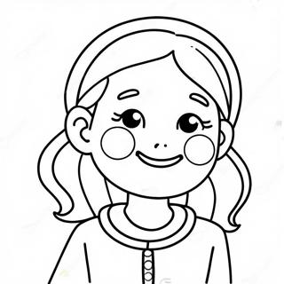 Cute Girl Smiling Coloring Page 21943-17786