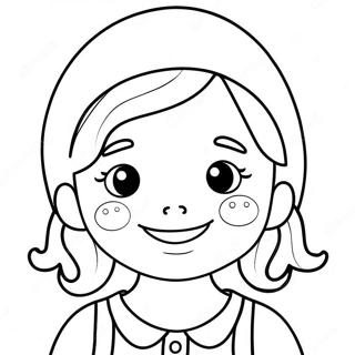 Cute Girl Smiling Coloring Page 21943-17787