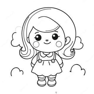 Adorable Girl With Balloon Coloring Page 21944-17795