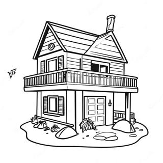 Beach House Coloring Pages