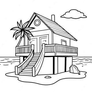 Beach House Coloring Page 21953-17802