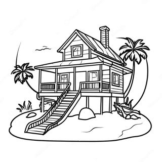 Beach House Coloring Page 21953-17803