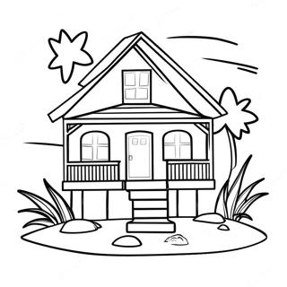 Beach House Coloring Page 21953-17804