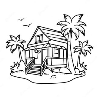 Beach House Coloring Pages