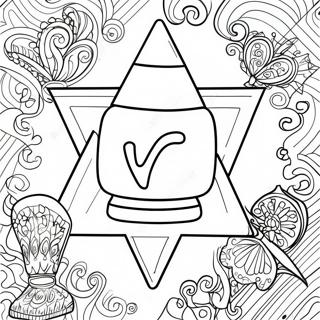 Dreidel Hanukkah Coloring Pages