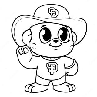 Cute Padres Mascot Coloring Page 21984-17822