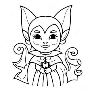 Spooky Girl Vampire With Bat Coloring Page 22004-17843