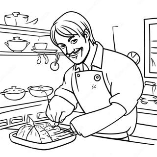 Sanji Cooking Delicious Meals Coloring Page 22024-17857