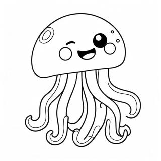 Cute Cartoon Jellyfish Coloring Page 2202-1876