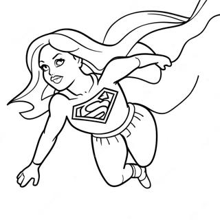 Supergirl Flying Through The Sky Coloring Page 22044-17874